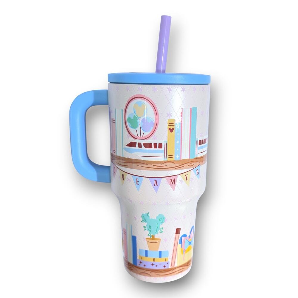 Disney Parks 2026 Magic Kingdom Icons Mickey Balloons Monorail Tumbler Cup 22oz